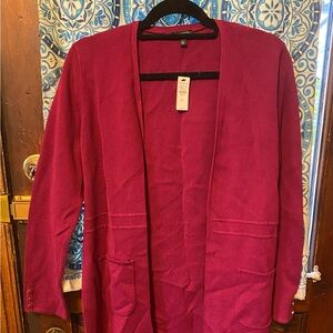 Talbots Fuchsia Open Front Cardigan LP NWT